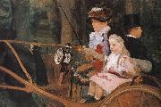 Mary Cassatt The woman and the child are driving the carriage painting